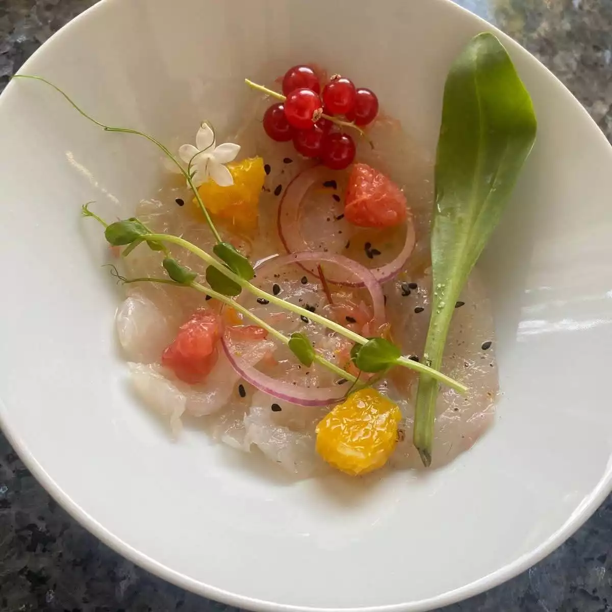 Citrus fish ceviche by Chef Jonathan de Bouillanne
