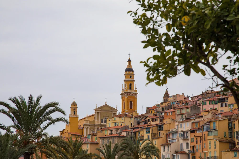 The old town of Menton and its basilica
