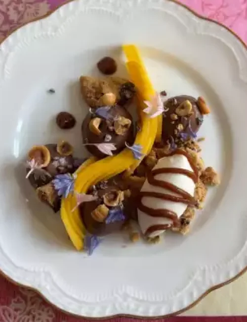 dessert au chocolat réalisé par le chef théo novelli