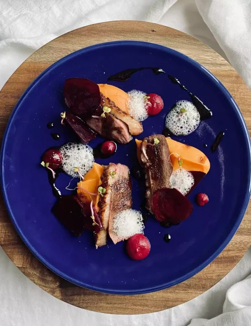 plat avec du canard confectionné par margot beck