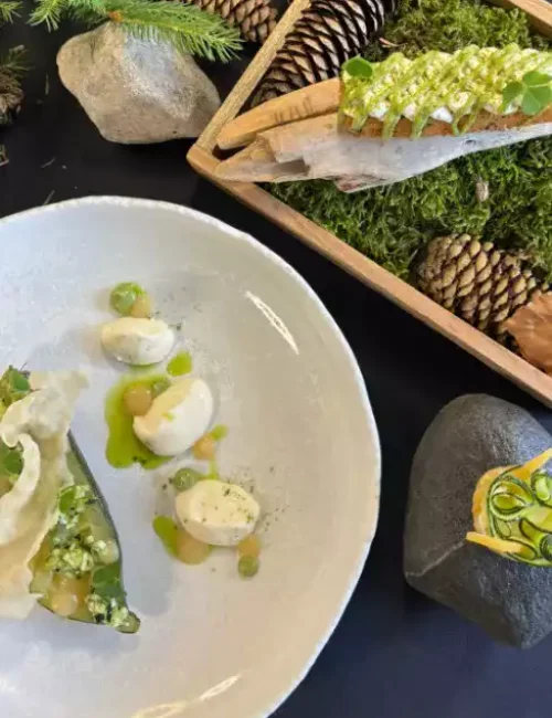 Une création gastronomique autour de la courgette déclinée par le chef ilan dernaucourt