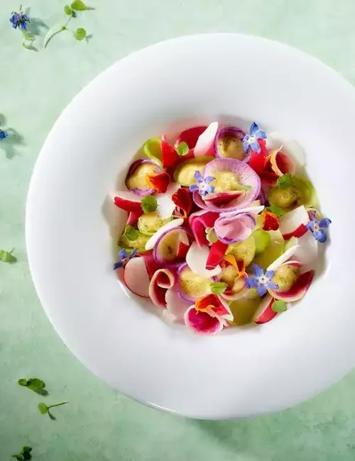 création multicolore a base de légumes