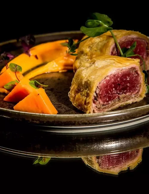 le boeuf en croute servi lors d'une prestation de chef privé par arnaud basile