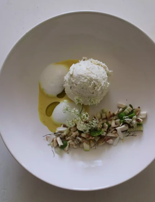 fromage présentant une mousse de ricotta réalisé par patricia richer