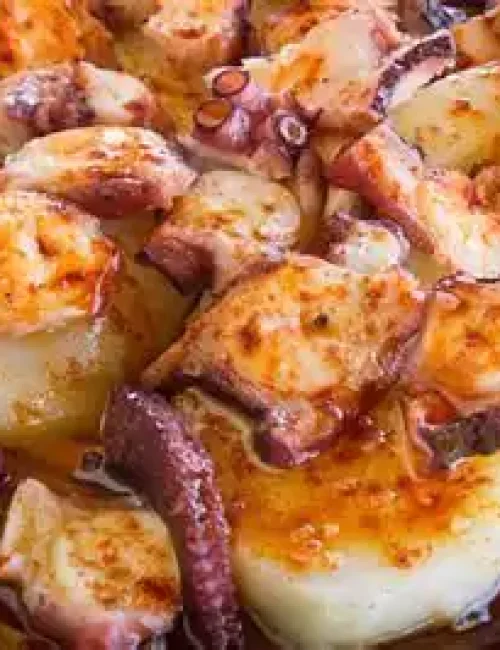 poulpe a la gallega, spécialité espagnole de la chef à domicile rebeca corrionero