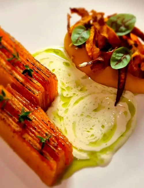 plat autour du butternut du chef johann schopff